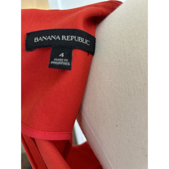 Banana Republic red sheath dress size 4 side wings back zip classic - Picture 6 of 9